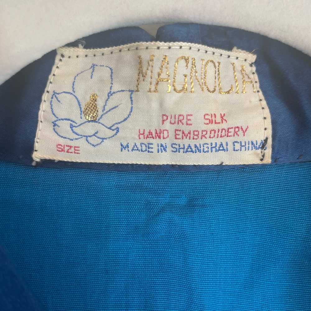 Vintage Magnolia Pure Silk Hand Embroidered Dragon Robe/Jacket - Shanghai - Picture 6 of 6